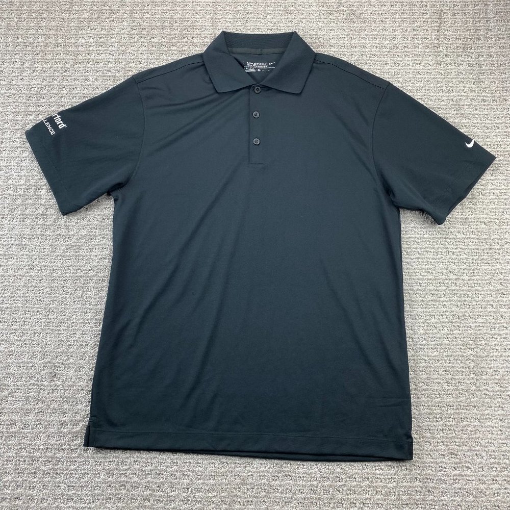 Nike Golf DRI-FIT Shirt Men Medium M Black Weatherford HSE Excellence Swoosh
